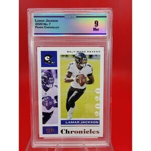 2020 Panini Chronicles Lamar Jackson #7 Baltimore Ravens CCG 9 Mint